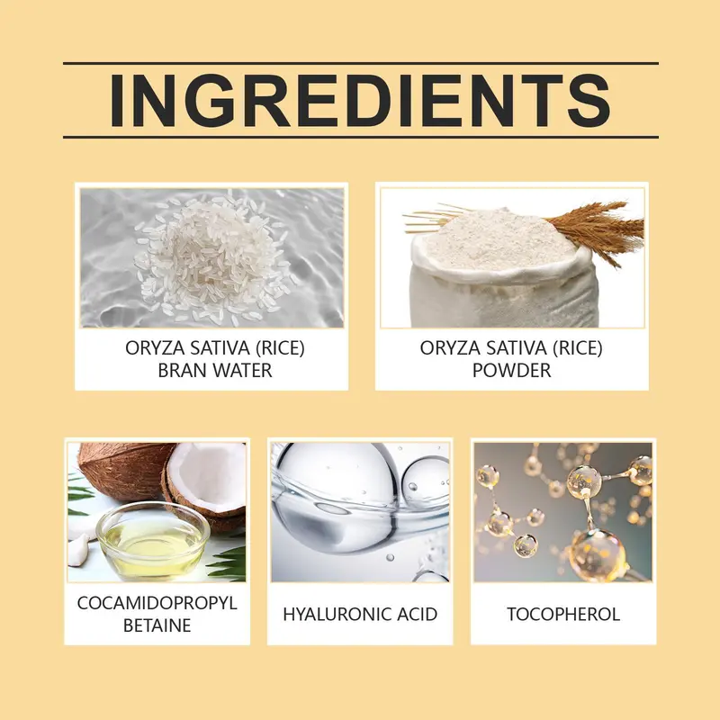 Rice Extract Facial Skincare Kit, 1 Set Rice Scrub Foam & Rice Moisturizing Mask, Facial Skin Care Kit for Women & Men 3