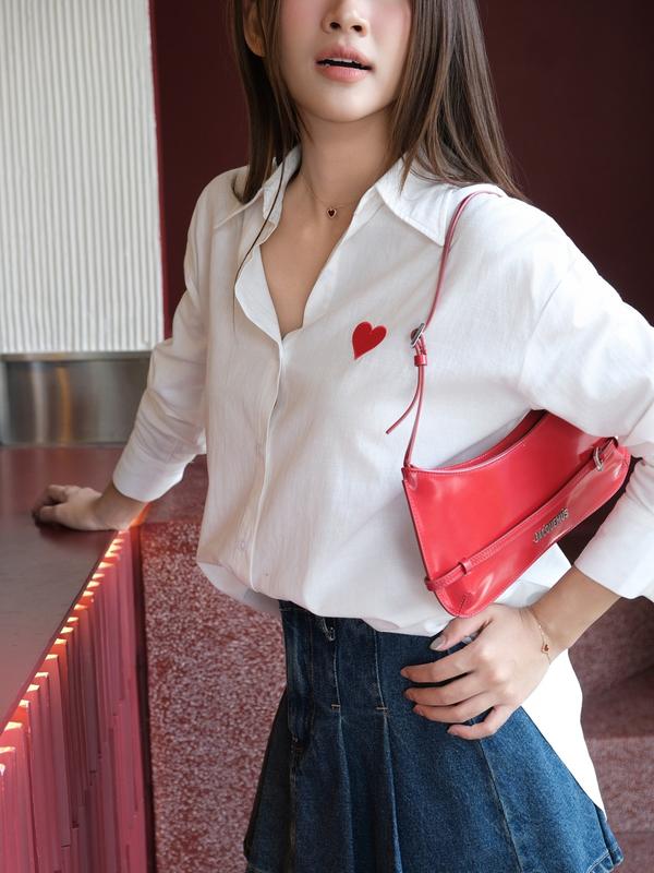 Áo sơ mi tay dài thêu trái tim COCOBEBE GUMI SHIRT