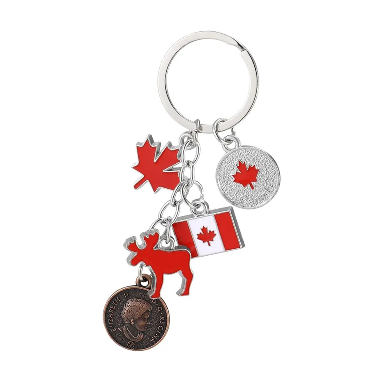 Canada Keychain Canadian Flag Keychain Maple Leaf Keychain Canadian Souvenir Keyring Zinc Alloy Metal Travel Souvenir Keychain