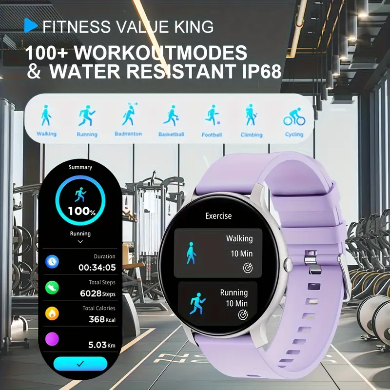 Laxsafty new smart watch for women, full touch screen sport fitness watch, 100 + sports mode, sleep monitoring, pedometer, distance, calories, wireless call smart watch for Android iPhone smartwatch 2