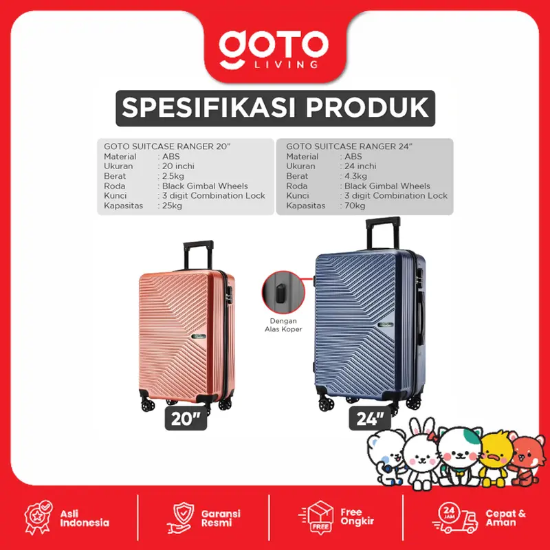 Goto [COD] Ranger Koper Cabin Suitcase Roda Bagasi Hardcase Kabin Waterproof 4