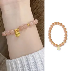 Liui   Gelang Wanita Liontin Keberuntungan Desain Indah Ceruk Pasir Poli Kristal Batu Matahari Alami