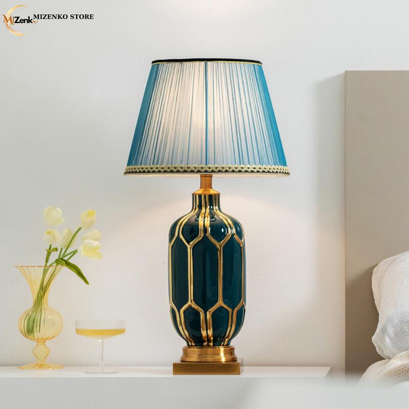  Đèn Ngủ Để Bàn Thân Gốm Cao Cấp Trang Trí Phòng Ngủ  Phòng Khách Sang Trọng Tăng Giảm Ánh Sáng - Có Kèm Bóng E27 