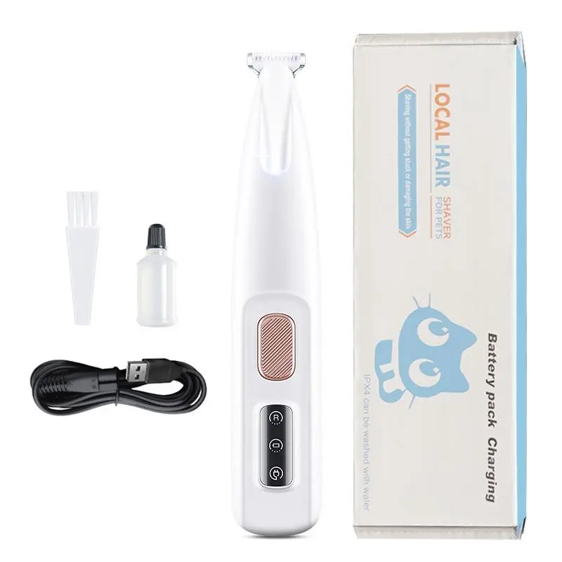 USB Rechargeable Pet Hair Trimmer, Pet Grooming Clipper with LED Light, Pet Hair Trimmer for Dogs & Cats, Pet Grooming Tool