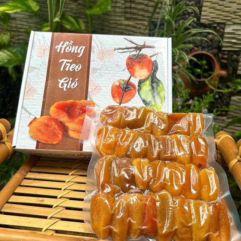 Túi 500g Hồng treo gió Đà Lạt vỏ dai mật dẻo loại 25 ngày mật dẻo hồng trứng khoảng 32 trái hồng vuông khoảng 9-15 trái ăn vặt Chua Food chichchoeshop