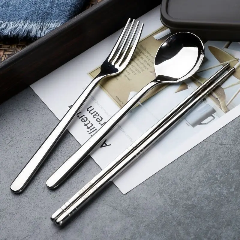 [30 Days Hot Sale 2051 Pieces] Korean Style Spoon Fork Stainless Steel Long Handle Adult Soup Spoon Household Fruit Fork Steak Fork Creative Spoon Fork Cute