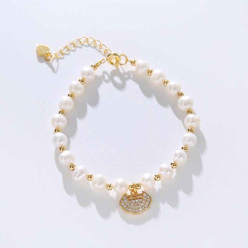 Vòng Tay Ngọc Trai Nước Ngọt, Thiết Kế Một Mảnh Trang Trí Ngọc Trai Baroque Zhen, Kệ Trang Sức Nhỏ Thích Hợp Cho Người Nổi Tiếng Trên Internet, Bán Trực Tiếp 6