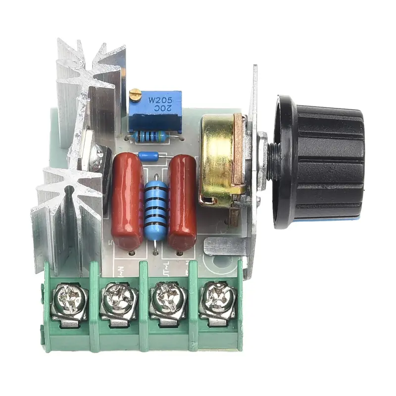 Bộ Điều Khiển Tốc Độ Động Cơ, Công Suất 2000W, Điện Áp 220V, Bộ Điều Chỉnh SCR, Bộ Điều Nhiệt Điều Giảm, Màu Vàng Kim, Hàng Mới Về 3