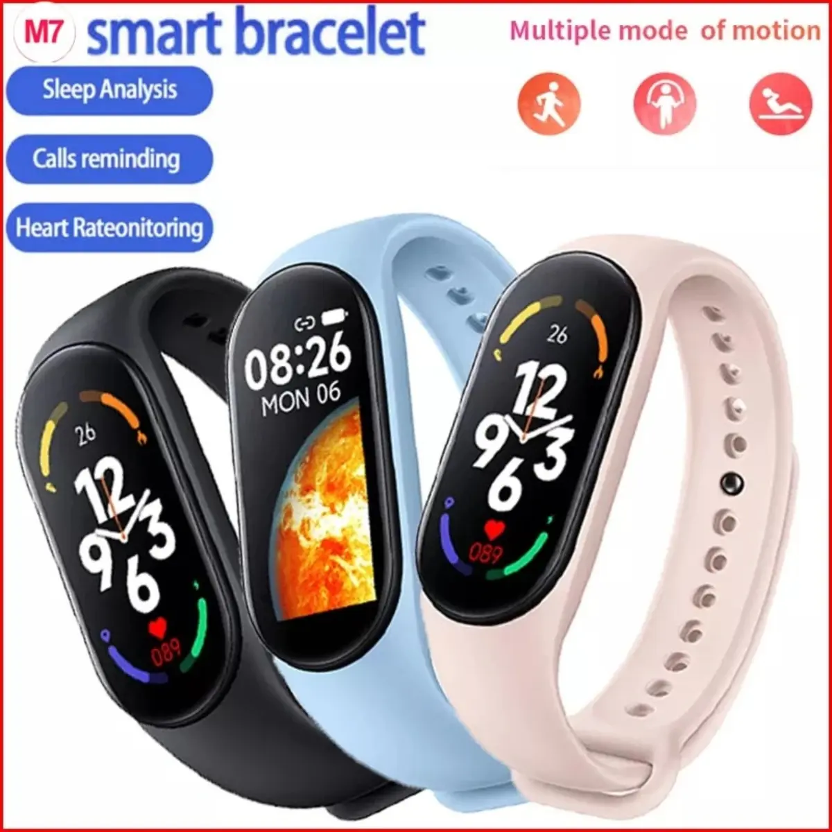 M7 smart wristband exercise meter, Bluetooth electronic M6 wristband, heart rate, blood pressure, blood oxygen monitoring
