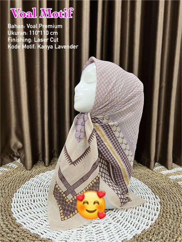 HIJAB VOAL MOTIF ALL VARIAN TERBARU / HIJAB VOAL MOTIF STANDART Kerudung  Segi  Empat 7