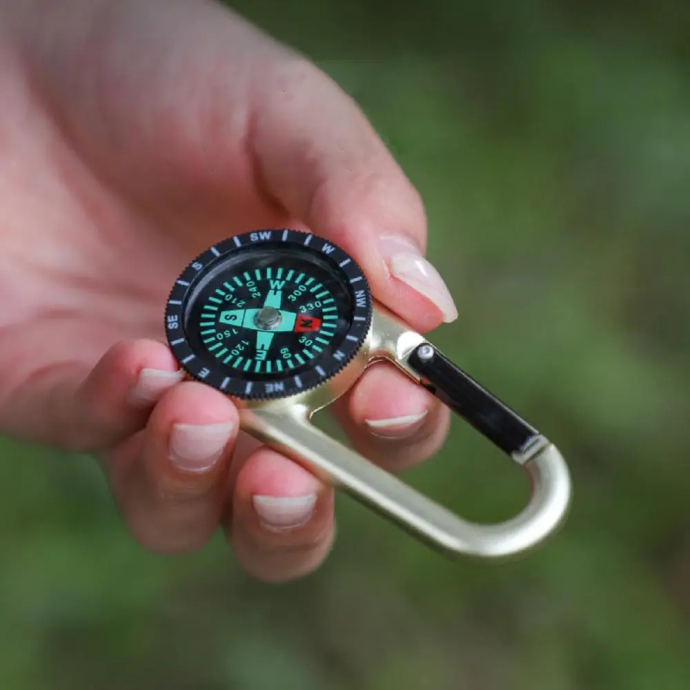 Keychain Compass Compact with Carabiner Clip Small Compass for Outdoor Camping Hiking