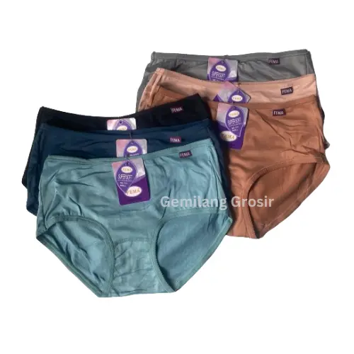 Vennyandykabasca - 12 Pcs Celana Dalam Wanita Fema 313 Polos 0