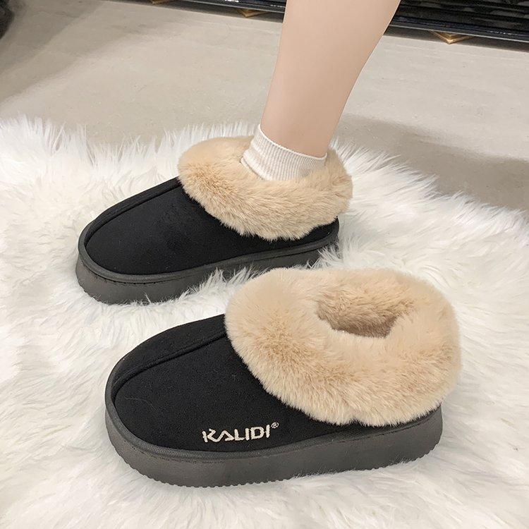 Product Introduction of Women's Cotton-Padded Shoes Winter 2024 New Popular Home Warm Velvet Cotton Slippers Non-Slip Simple Advanced Snow Fashionable Boots 14