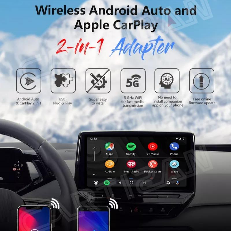 Bộ chuyển đổi Android Auto + Apple CarPlay không dây CARTIZAN CPA-300 cho màn hình ô tô hỗ trợ Ảndroid Auto và CarPlay 0