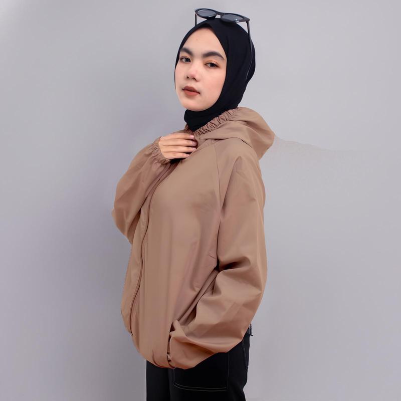 Jaket Parasut Wanita Import Terbaru 2024 Basic Korean Style Sauna Suit Waterproof Sport Olahraga Gym Running Jogging Haiking Bersepeda Ukuran Jumbo M | L | XL | XXL 2