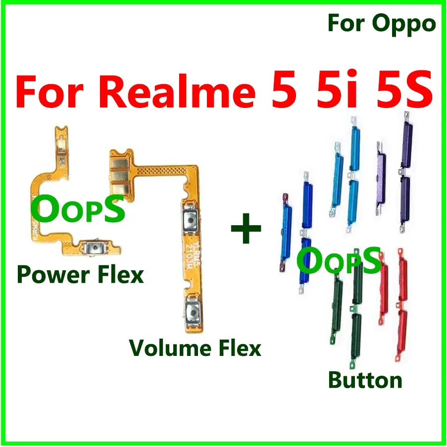 Power volume flex For Oppo realme 5 5i 5S ON OFF Side Key switch button flex Cable