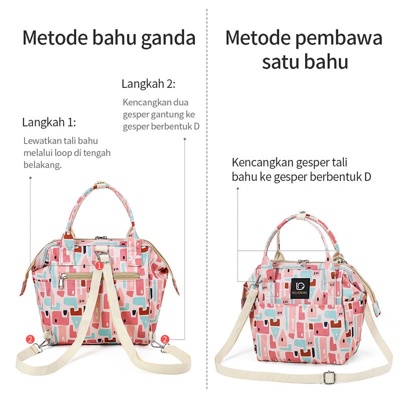 Product Introduction of LAKOE Tas Bayi Multifungsi diaper bag / tas Perlengkapan bayi pink bags Biru 5