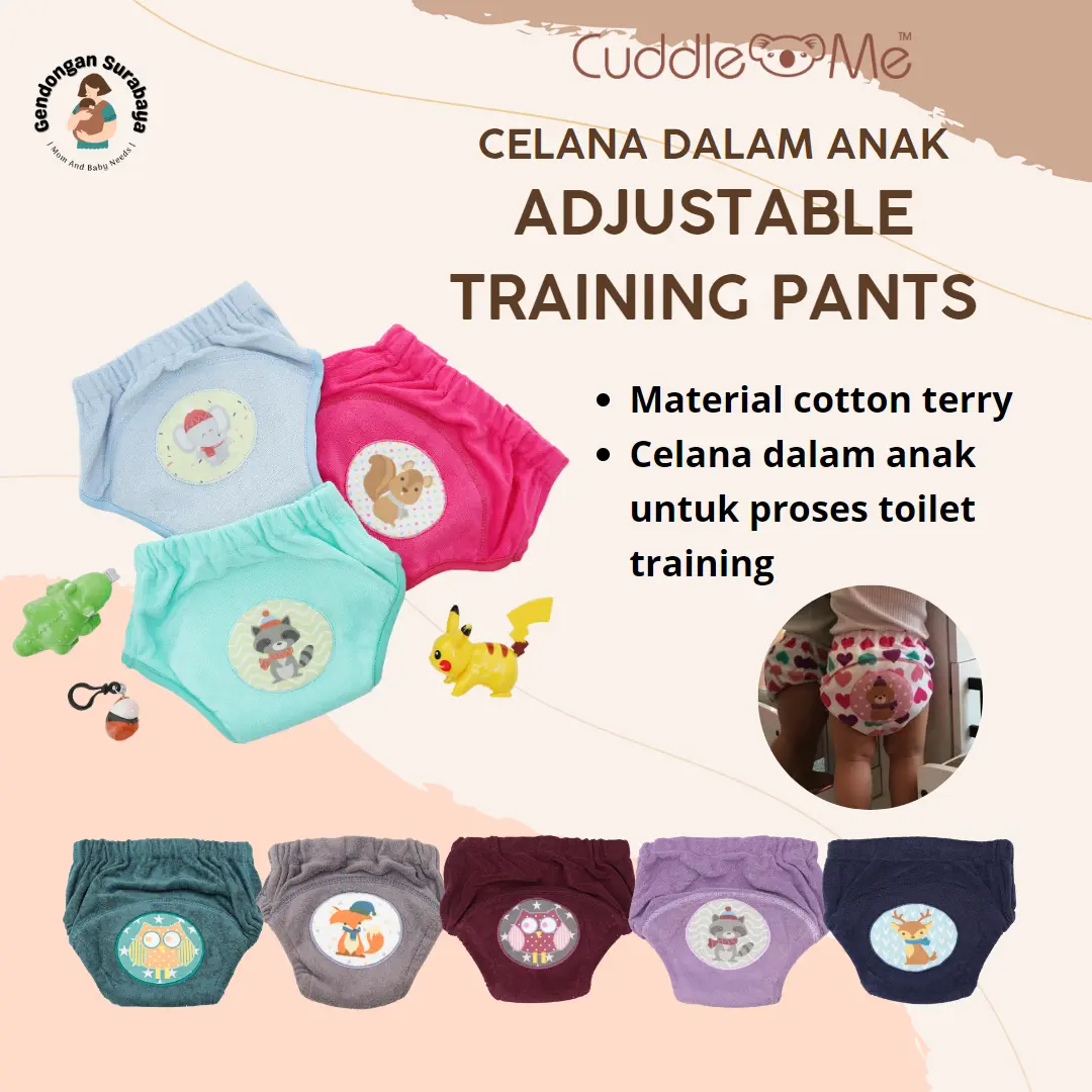 CuddleMe Adjustable Training Pants Celana Dalam Anak Toilet Training Katun Diapers