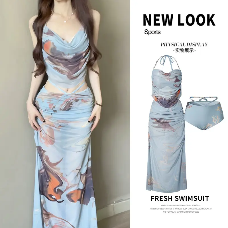 Áo Tắm Bikini, Bộ Đồ Ba Mảnh, Dành Cho Phụ Nữ, Bộ Sưu Tập Cô Gái Nóng Bỏng, Váy Đi Kỳ Nghỉ Bờ Biển, Ngực Nhỏ Đẩy Lên, Gợi Cảm, Áo Tắm Mùa Lạnh Với Hỗ Trợ Thép