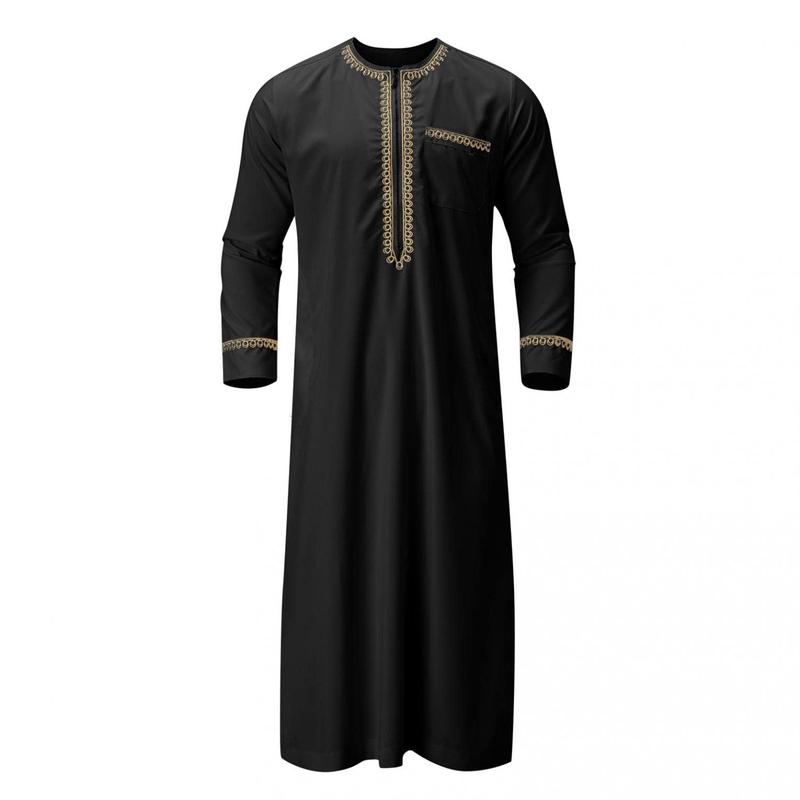 Product Introduction of [Jennifer] New Muslim Middle East Arab Robe Men's round Neck Hot Sale Clothing 24