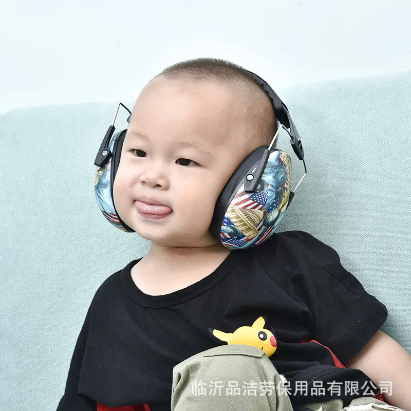 Factory in Stock Children's Noise Reduction Earmuffs Learning Aircraft Drum Kit Head-Mounted Hearing Protection Folding Earmuffs