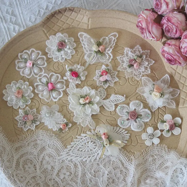 Rose Beaded Trim Single Floral BT0058