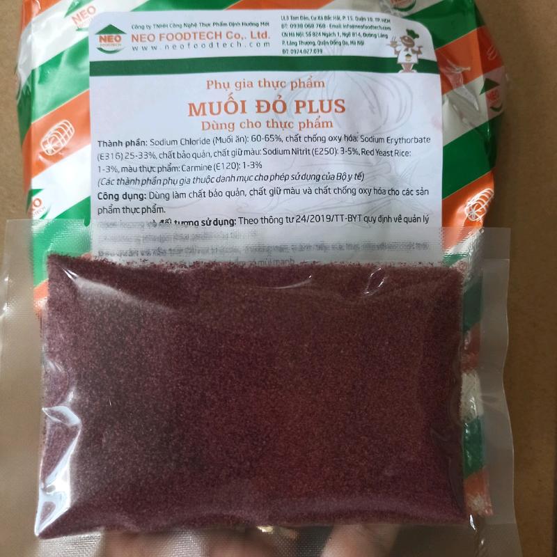 Muối đỏ Plus tạo màu hồng thịt, giữ màu lạp xưởng xúc xích Bột Gia Vị