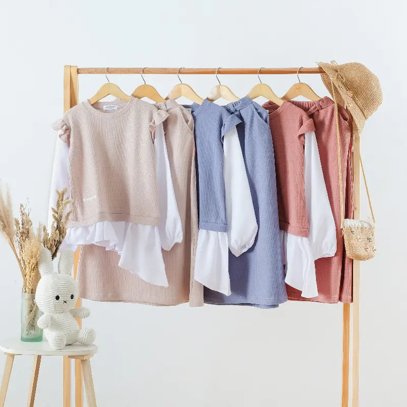 AMMARKIDS Setelan Baju Anak Perempuan Tanggung Terbaru Kekinian One Set Haneen Bless and Bloom Blus dan celana bahan katun nyaman lembut dan tebal 0