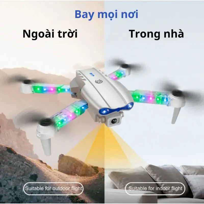 Máy bay điều khiển từ xa E100 Max, Flycam giá rẻ, Flaycam Cảm Biến Chống Va Chạm, Drone mini 5