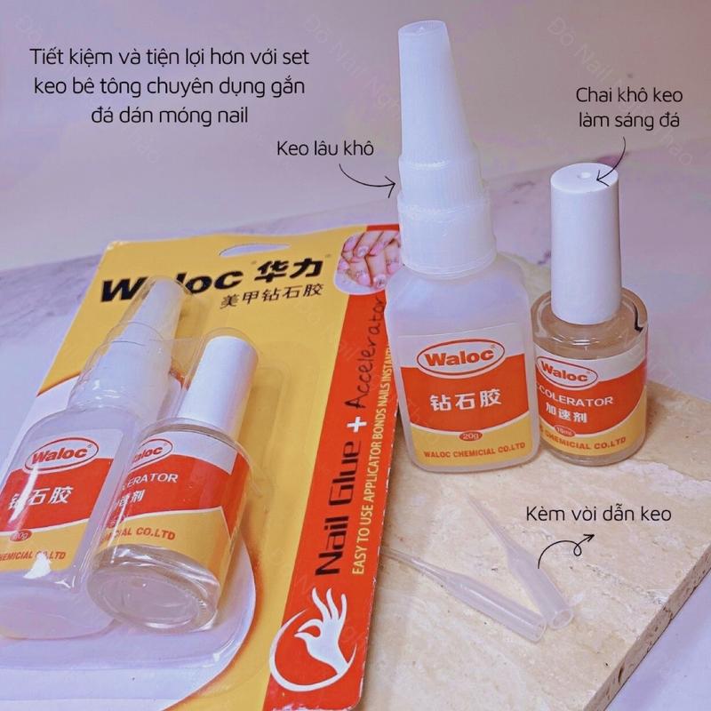 Keo waloc gắn móng keo đính đá - keo gắn phụ kiện làm nail cao cấp - hàng chính hãng làm nail