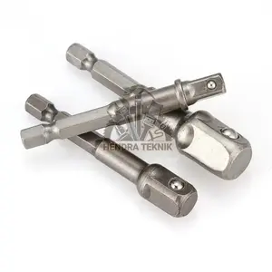 Adaptor sok bor 1/4" 3/8" 1/2" crv sambungan soket mata kunci shock bor shok chrome vanadium