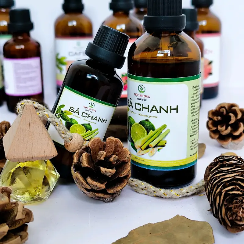 Tinh Dầu Sả Chanh Chai 100ml - Khử Mùi, Khử Khuẩn, Treo Xe, Xông Phòng Dầu Thơm Phòng 0