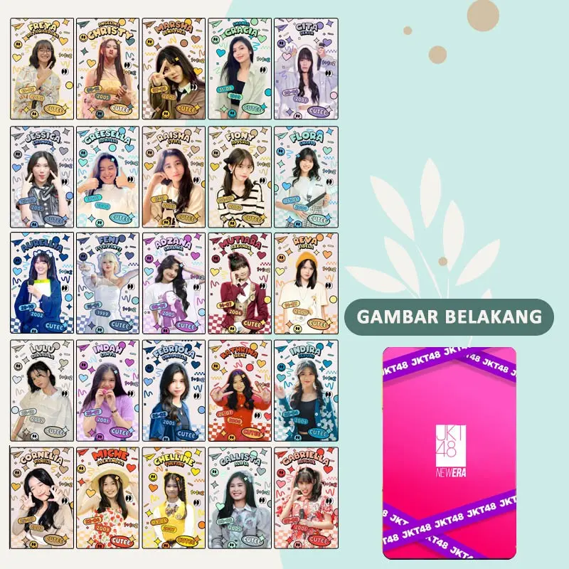 Photocard JKT48 Edisi Sepakbola Jersey Timnas dan Erigo Jersey Isi 25 pcs Bolak-balik Kertas Tebal 8