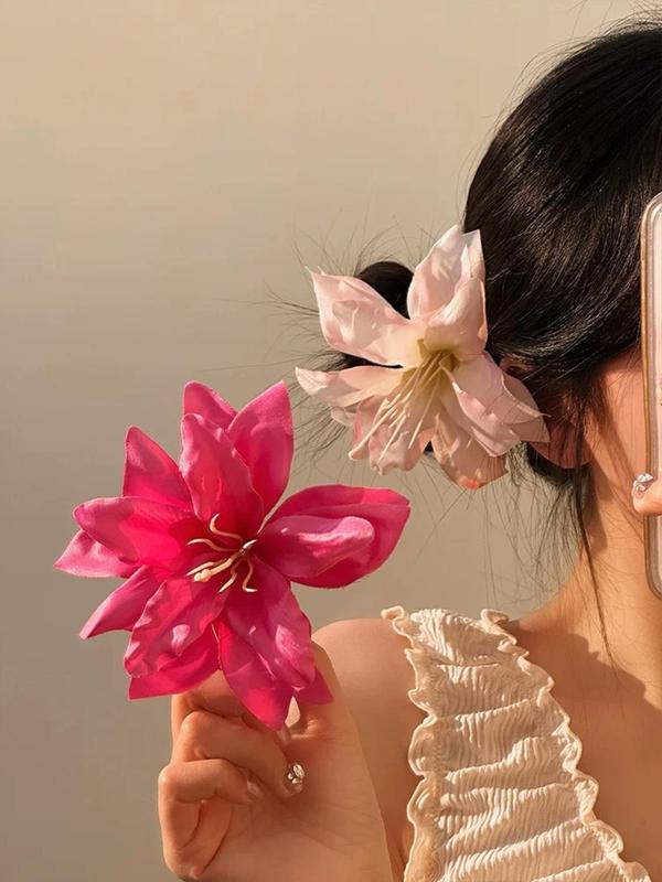 Vintage Flower Design Hair Clips, Elegant Hair Accessories for Women & Girls, Minimalist Headwear Suitable for Thick Hair 0