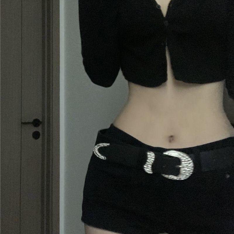 Ins Niche Rhinestone Belt Millennium Hot Girl Trendy Decoration Accessories Personality American Dark Style Belt for Women Shorts Y2K shapewear  corset 2