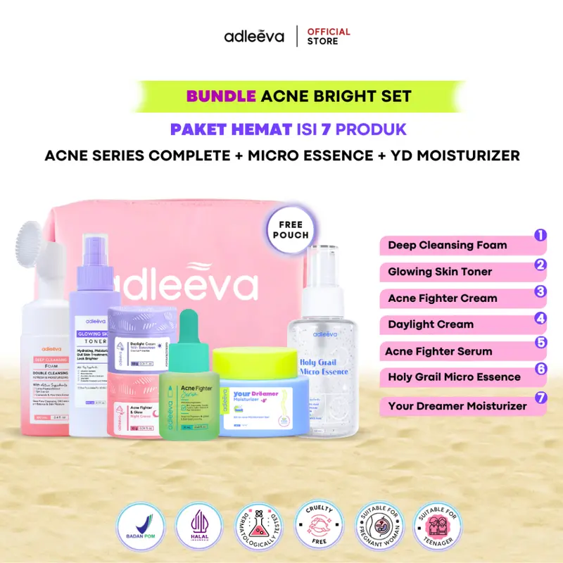 Adleeva Skincare Paket Complete + Moisturizer + Essence Bundle Set 5