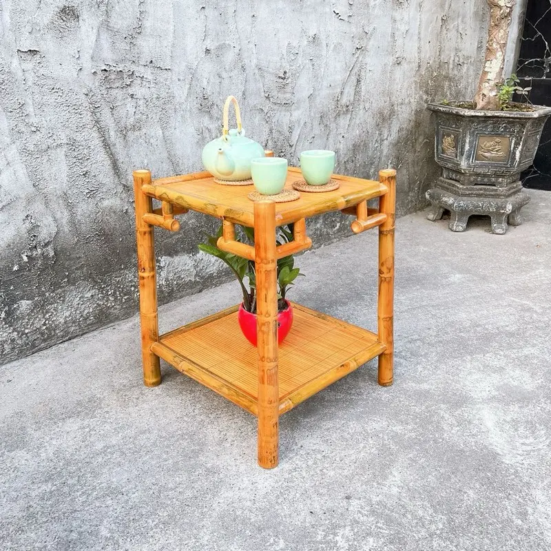 Bộ bàn trà 2 ghế bằng tre, thiết kế ghế dựa lưng, nhỏ gọn phù hợp không gian sân vườn , góc nhà hoặc hiên nhà. 1 bộ gồm bàn và 2 ghế 6