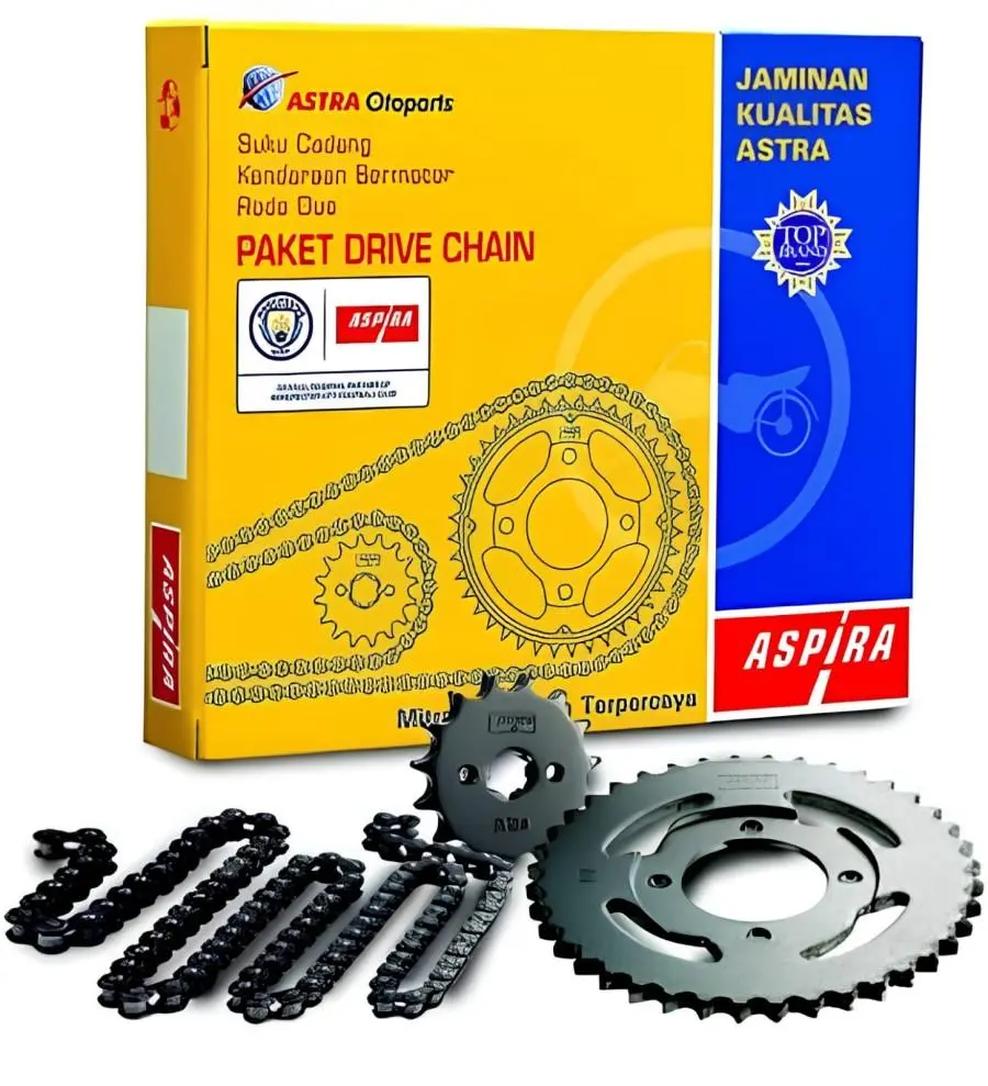Gir Set Paket Drive Chain/ Gear Set Aspira untuk motor Honda Supra, Supra X (H2-412PA-KEV-121H) Motorcycle Rantai