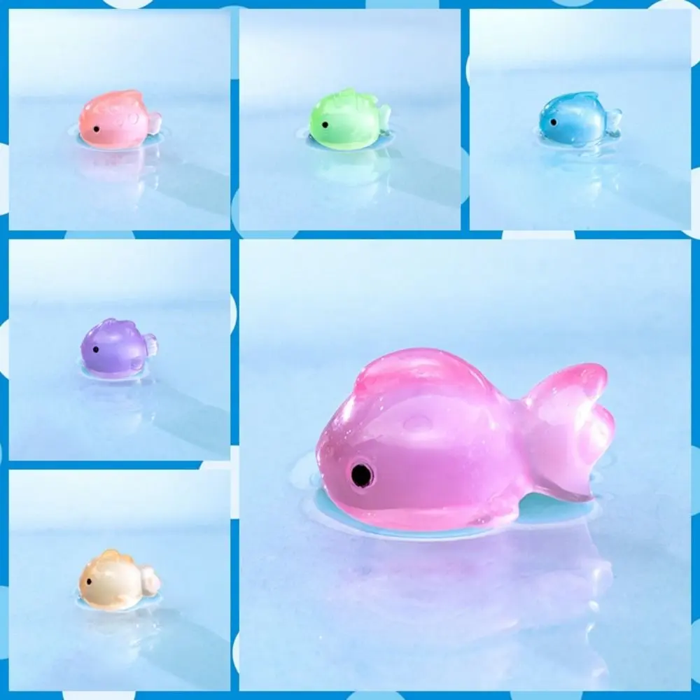 Fat Fish Statue Decorative Luminous Fat Fish Colorful Simulation Fat Fish Landscaping Lifelike Fat Fish Resin Ornaments Fairy Garden