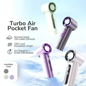 X98 FAN Turbo Kipas Angin Kecil High Speed Kipas Mini Portable LED Digital Display Adjustable 100 Gear Strong Wind