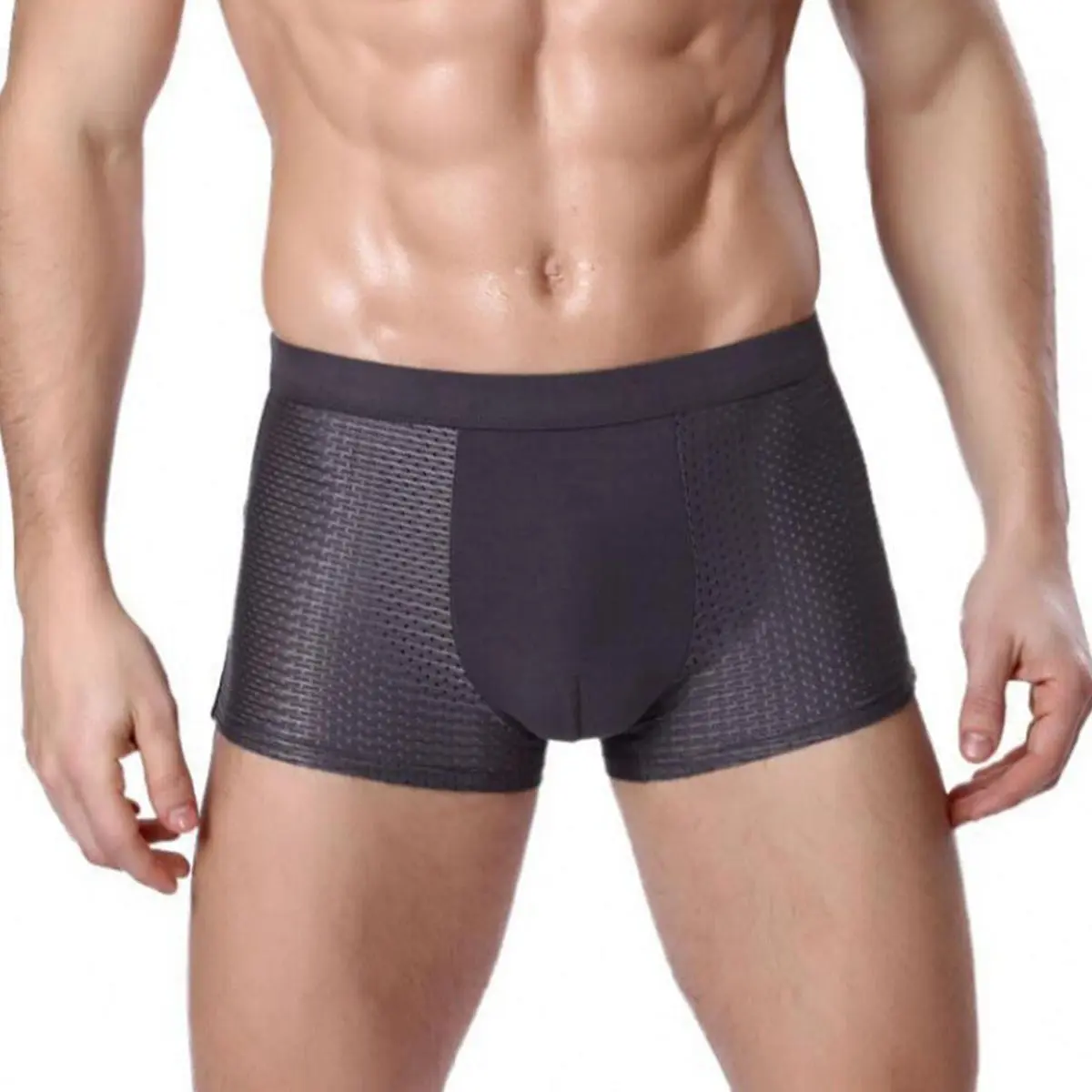 Bamboo Fiber Boxer Shorts Bamboo Fiber Underpants Ice Silk Hollow Breathable Underpants For Men Menswear Lingerie