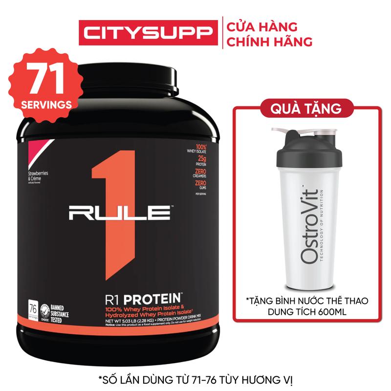 Sữa Bột Rule 1 Whey Protein Isolate và Hydrolyzed Whey 5Lbs 2.3KG | Citysupp