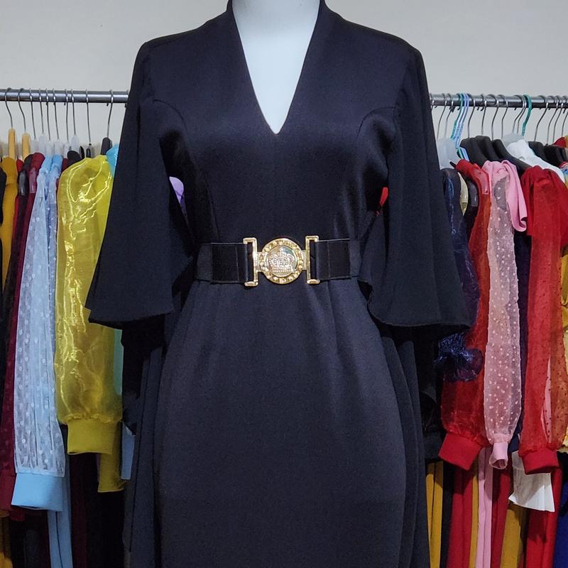 LooWear Bodycon Long Dress Butik Wanita Kondangan Casual Formal Vintage Premium Bangkok Terbaru Scuba Lembut Nyaman Panjang Simple 3