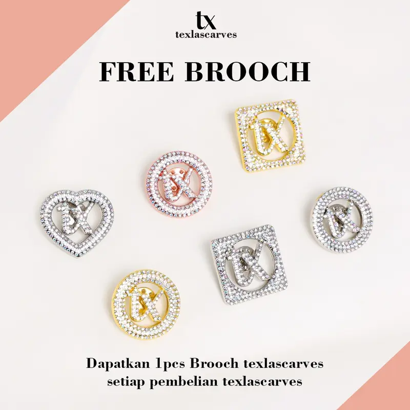 BOX TEXLA SCARVES POLOS BY UMAMA SCARF FREE BROOCH  Jilbab Umama Paris Cotton Premium LC 110x110 cm 2