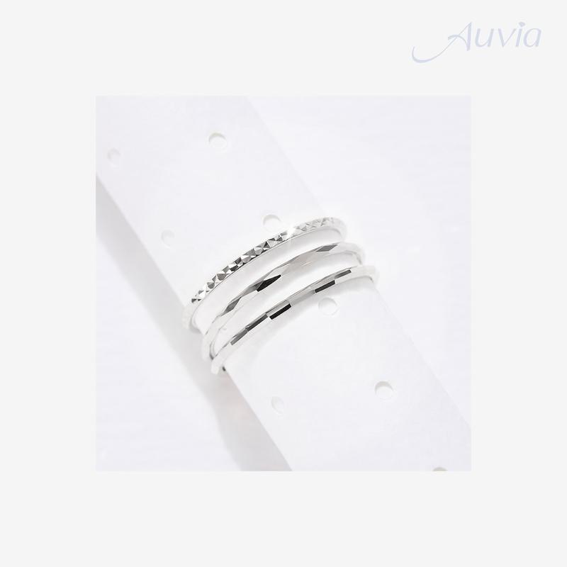Nhẫn bạc nữ trơn mặt cắt lấp lánh trẻ trung. nhẫn bạc nữ thật 100% S925 nguyên khối đơn giản - Auvia Jewelry 7