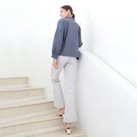 Gambar Atasan Wanita Sadana Top – Blouse Lengan Panjang Abu Cotton Linen Premium - Abu Tua (LXL) dari Nayara Outfit Kota Bandung 3 Tokopedia