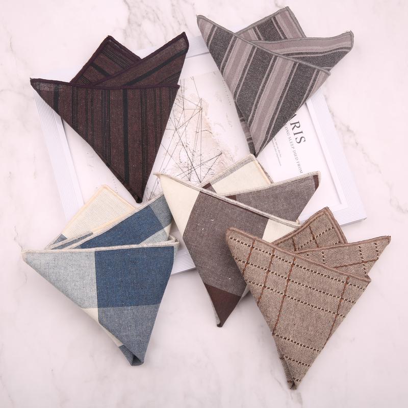 Product Introduction of 23cm Retro Suit Cotton Pattern Autumn Winter Small Men's Pocket Square Korean Edition Personalized Chest Towel Suit Accessories 10