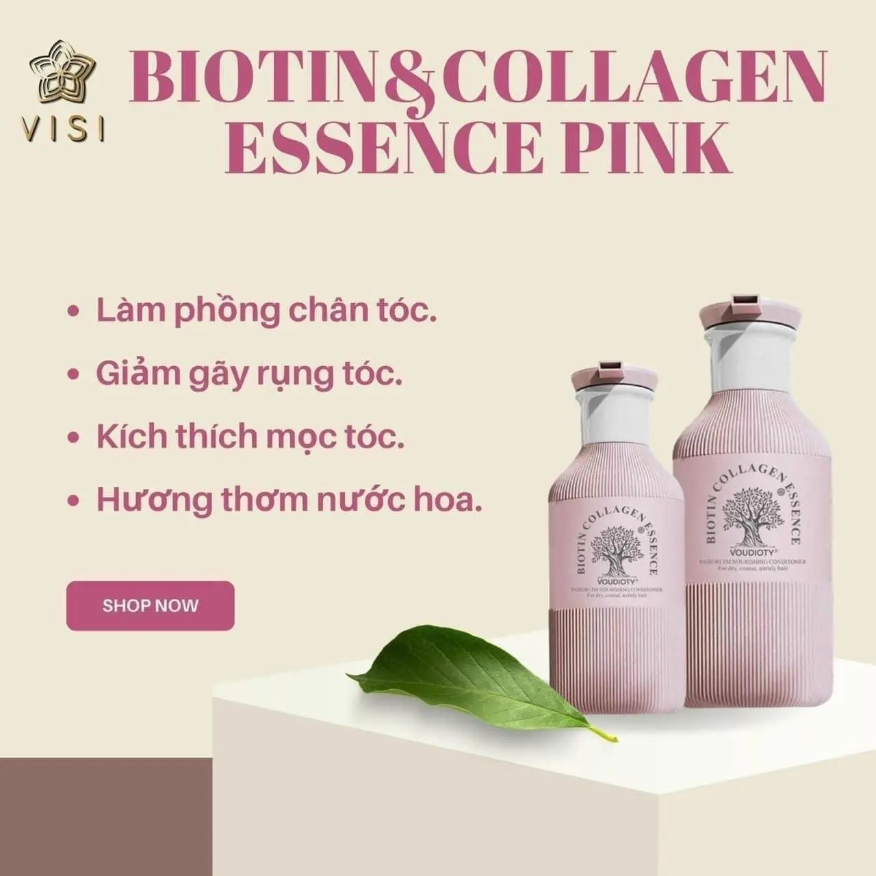 Gội xả Biotin Pink x3 biotin & Collagen 500mlx2 mềm mượt, thơm nước hoa