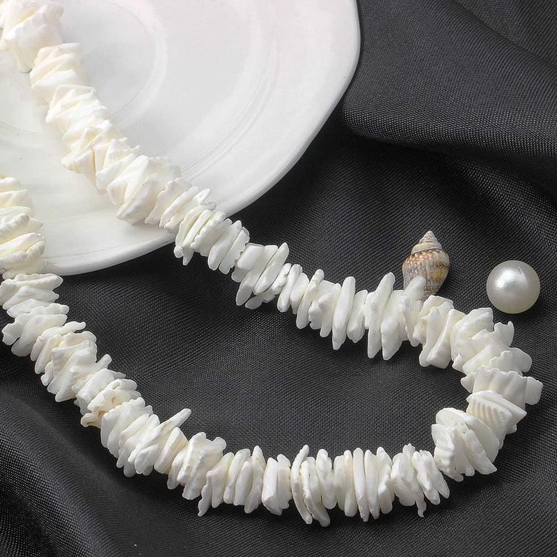 TikTok Shop 2 count White Puka Chip Shell Choker with Coconut Shell Hawaiian VSCO Necklace