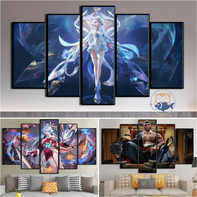 Tranh Dán Tường 'AOV - LIÊN QUÂN' Formex Tráng Gương - Decor Gaming - Liên Quân Mobile  - Bộ 3 0